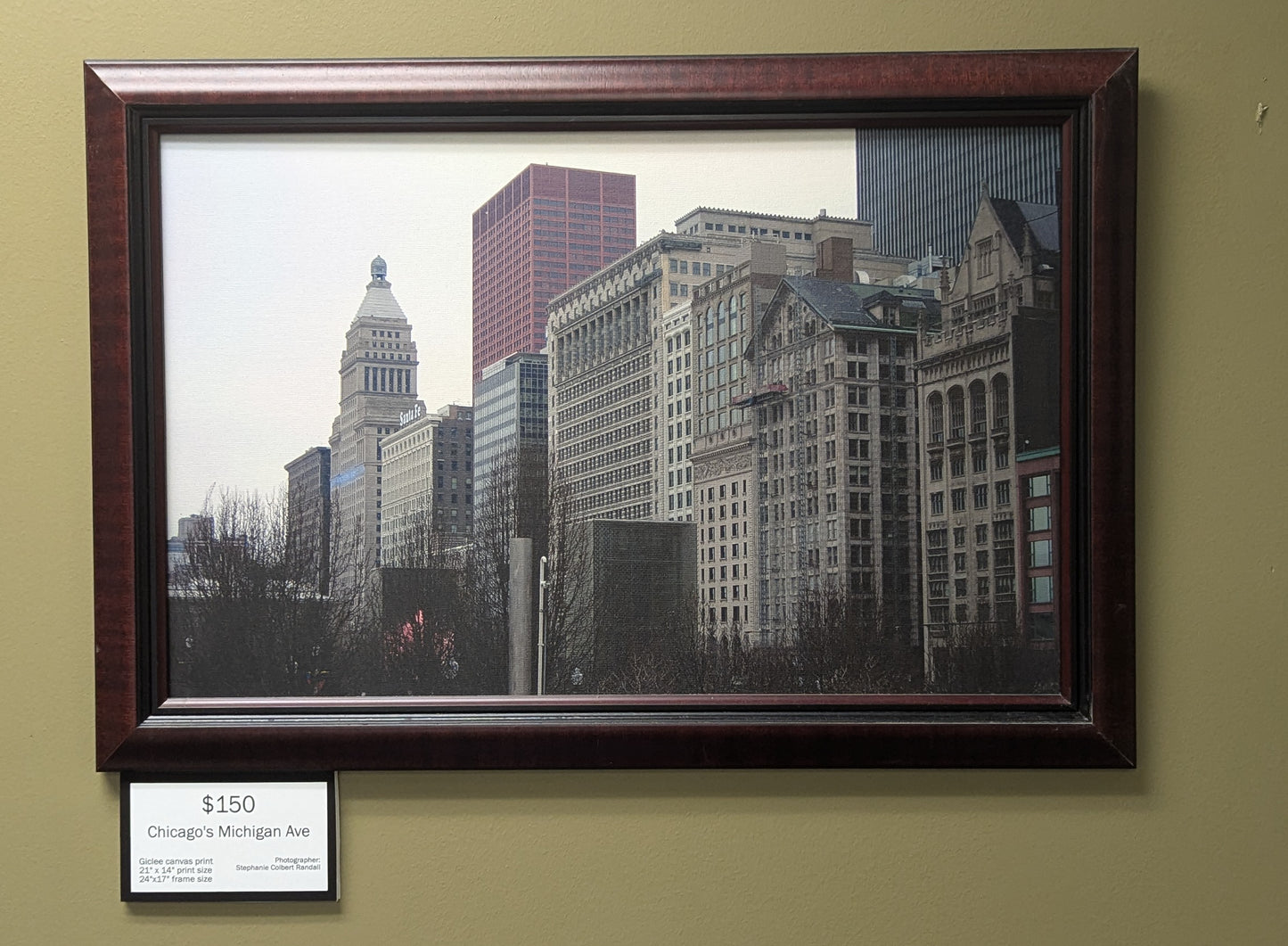 Chicago's Michigan Avenue framed canvas